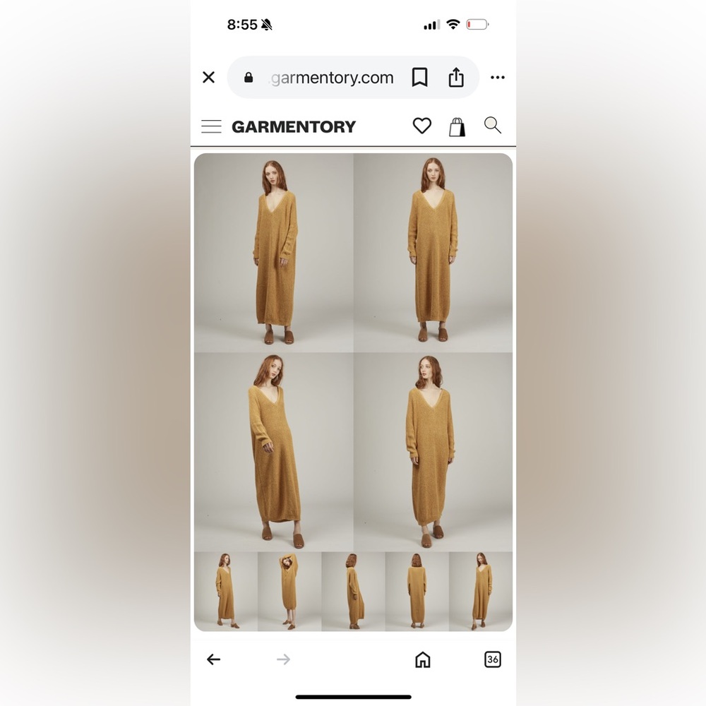 Baserange Danube Gold Maxi sweater Dress